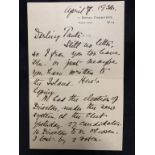 R.M.S. TITANIC: First-Class passenger Elizabeth Allen 1882-1967 handwritten letter April 7th 1936,