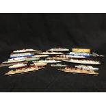 R.M.S. TITANIC - BRIAN TICEHURST COLLECTION - TOYS: Tray of tinplate, cast and other liner models.