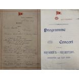 WHITE STAR LINE: Germanic 1887 menu, 1896 concert programme and 1896 ticket envelope (3).
