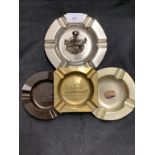 THE ALLAN ROUSE COLLECTION - OCEAN LINER: Queen Mary chrome ashtray with anchor to centre plus two