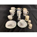 QUEEN MARY: Interesting collection of shipboard and commemorative ceramic items of various forms (