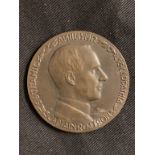 R.M.S. TITANIC: Rare bronze commemorative medal of Captain Rostron, uniface by Theodore Spicer
