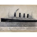 R.M.S. TITANIC: Taylor Brothers of Boston memorial poster. 22ins. x 15ins.