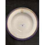 WHITE STAR LINE: First-Class Spode soup bowl decorated with OSNC in gilt to lip. 9¾ins.