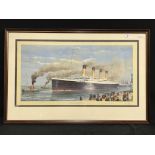 R.M.S. TITANIC: Limited edition prints "Titanic the Maiden Departure", "Titanic off Cowes", signed