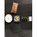 CUNARD: Queen Elizabeth II memorabilia to include ashtrays, key rings, ceramics, soap, ship in a