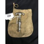 Corkscrews/Wine Collectables: 18th cent. Silver pocket/seal Dutch screw, crescent shaped handle,