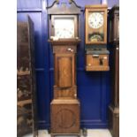 Clocks: 19th cent. Oak cased 30 hour longcase. John Pearce of Stratford on Avon, painted dial.