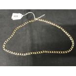 Hallmarked Gold: 9ct. Gold fancy hammered curb link chain. Hallmarked London. Width 5.5mm, length