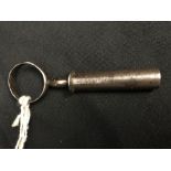 Corkscrews/Wine Collectables: Steel travelling screw, French diamond cut ring pull joined to the