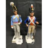 Dresden: Poly chrome German military Napoleonic Wars ceramic figures. Carl Thiem 'Officer de L'