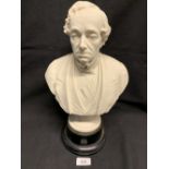 Copeland: Parian bust of Lord Beaconsfield after Malempre, impressed title and marks to reverse.