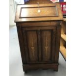 20th cent. Walnut drop front bureau, single door cupboard, and inlaid decoration. 21½ins. x 41ins. x