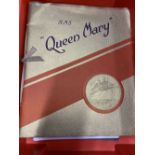 Ocean Liner: Queen Mary launch brochure, P & O, Caronia, limited edition P & O Victoria print and