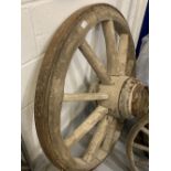 Gardenalia: 19th cent. Cart wheel. 45ins.