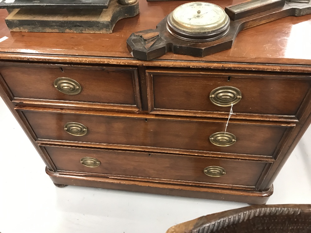 19th cent. Mahogany two over two chest of drawers with brass handles on ball supports. 41ins. x 32½ - Image 2 of 2
