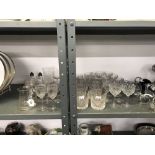 Glassware: Edwardian and later glasses including tumblers, wine glasses and cordial glasses. (33)