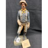 Michael Garman: 20th cent. American born 1938 Texas sculpture - Cavalry Captain, cold painted
