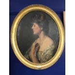 American/British Art: Arthur Garratt 1873-1955: Oil on canvas of Mrs S Arthur Garratt with society