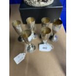 Hallmarked Silver: Early 20th cent. Set of six small drinking goblets hallmarked Sheffield 1912,