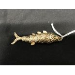 Hallmarked Gold: 9ct. Articulated fish charm. Weight 17.7g.