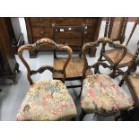19th cent. Mahogany salon chairs plus one other (3).