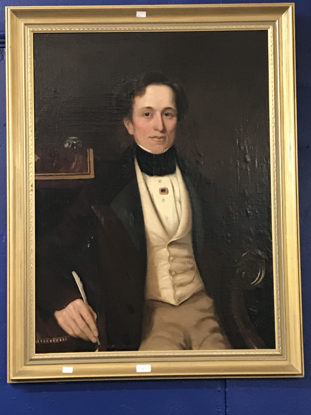 19th cent. English School: Oil on canvas of a gentleman 25ins. x 35ins.