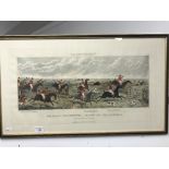 19th cent. Coloured hunting print by Thomas McClean of Haymarket 1825. 'The First Ten Minutes