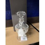 20th cent. Glassware: Waterford crystal 'Lismore' perfume bottle with extended a applicator -