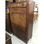 19th cent. French inlaid mahogany escritoire with fitted interior. 34ins. x 16ins.