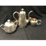 Imperial Russian Silver: Early 20th cent. Harlequin tea set comprising a teapot and sugar bowl