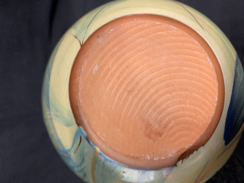Studio Pottery: Richard Wilson baluster vase with flared rim, decorated in pastel hues. Seal mark to - Image 2 of 2