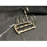 Silver: Goldsmiths & Silversmiths Co. Sheffield. Hallmarked, four division toast rack.