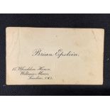 Beatles: Brian Epstein business card given to the vendor's wife's uncle who was Mr Epstein's