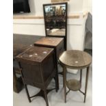 19th cent. Mahogany washstand/bedside cupboard (2), circular 2 tier Edwardian occasional table and a