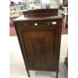 19th cent. Mahogany music cabinet. 21ins. Plus a salon chair.