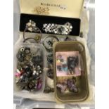 Costume Jewellery: Necklaces, earrings, bangles etc. Miscellaneous dress rings, white metal,