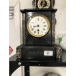 Late 19th cent. Slate mantle clock.