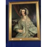 19th cent. English School: Oil on canvas of a young woman. 26ins. x 36ins.