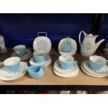 20th cent. Ceramics: Midwinter Stylecraft part tea set comprising, pot, milk jug, 6 x side plates,