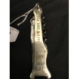 Corkscrews/Wine Collectables Advertising: Hunting. A chrome plated patent knife combination with