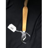 Corkscrews/Wine Collectables: Lignum Vitae champagne opener, marked on the blade Rodgers Cutlers