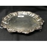 Hallmarked Silver: Shell rimmed salver, Birmingham marks 1903. 12oz.