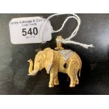 Jewellery: Cast elephant, Corintio Joyeros 47.7mm x 34.6mm in matt yellow with white accoutrement
