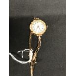 Watches: Swiss made Envoy 15 ladies watch, cased hallmarked 9ct. expanding bracelet 9ct. 18g. inc.