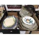 Ceramics: 19th cent. And later meat plates of mixed sizes,13 in total. (2 Boxes)