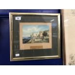 19th cent. Grand Tour Italian School: Watercolour on paper 'Naples'. 8ins. x 5ins.