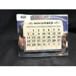Hallmarked Silver: Silver framed perpetual calendar 1911. Hallmarked Sheffield. 5.9oz.
