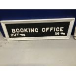 Irish Railwayania: Rare Youghal Station Irish Republic booking office sign, treen with cast iron