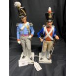 Dresden: Poly chrome German military Napoleonic Wars ceramic figures. Carl Thiem 'Officer de L'